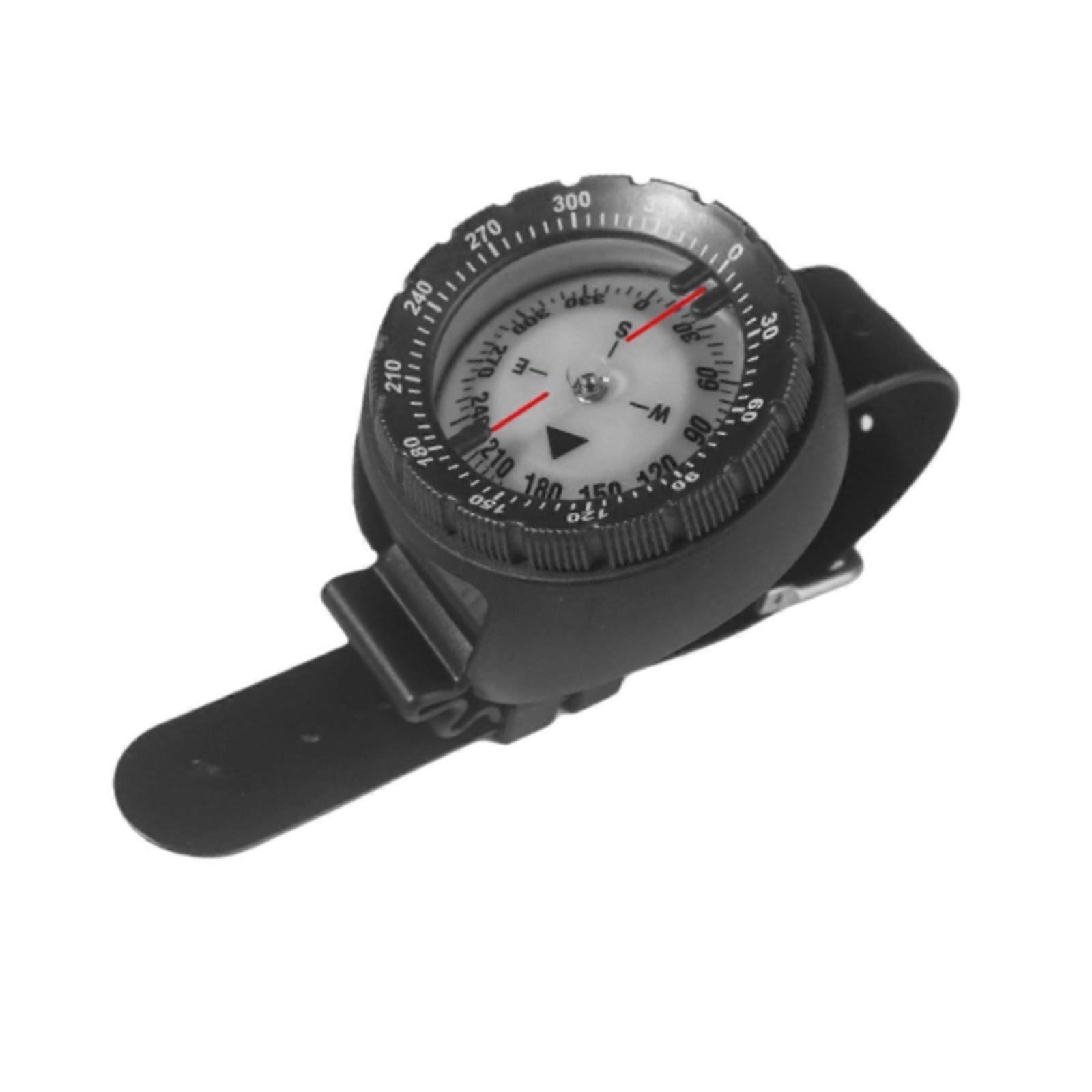 Scuba Compass Professional lysende for dykkere for seiling fotturer under vann svart