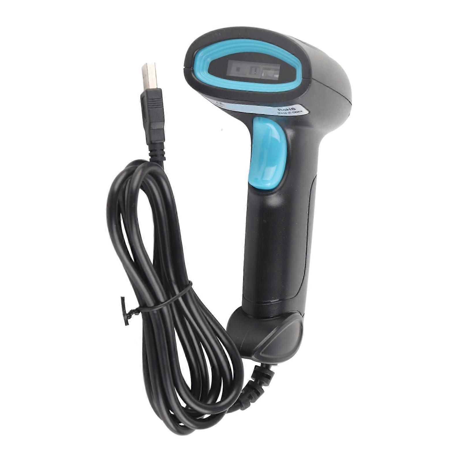 1D Barcode Scanner Wired Ergonomic Handle IP54 Waterproof Dustproof Fast Accurate Scanning USB Barcode Scanner