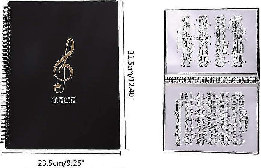 30 Pocket A4 Sheet Music File Folder For Musicians, Plastic Index Folders Double Sided Folder For Fi