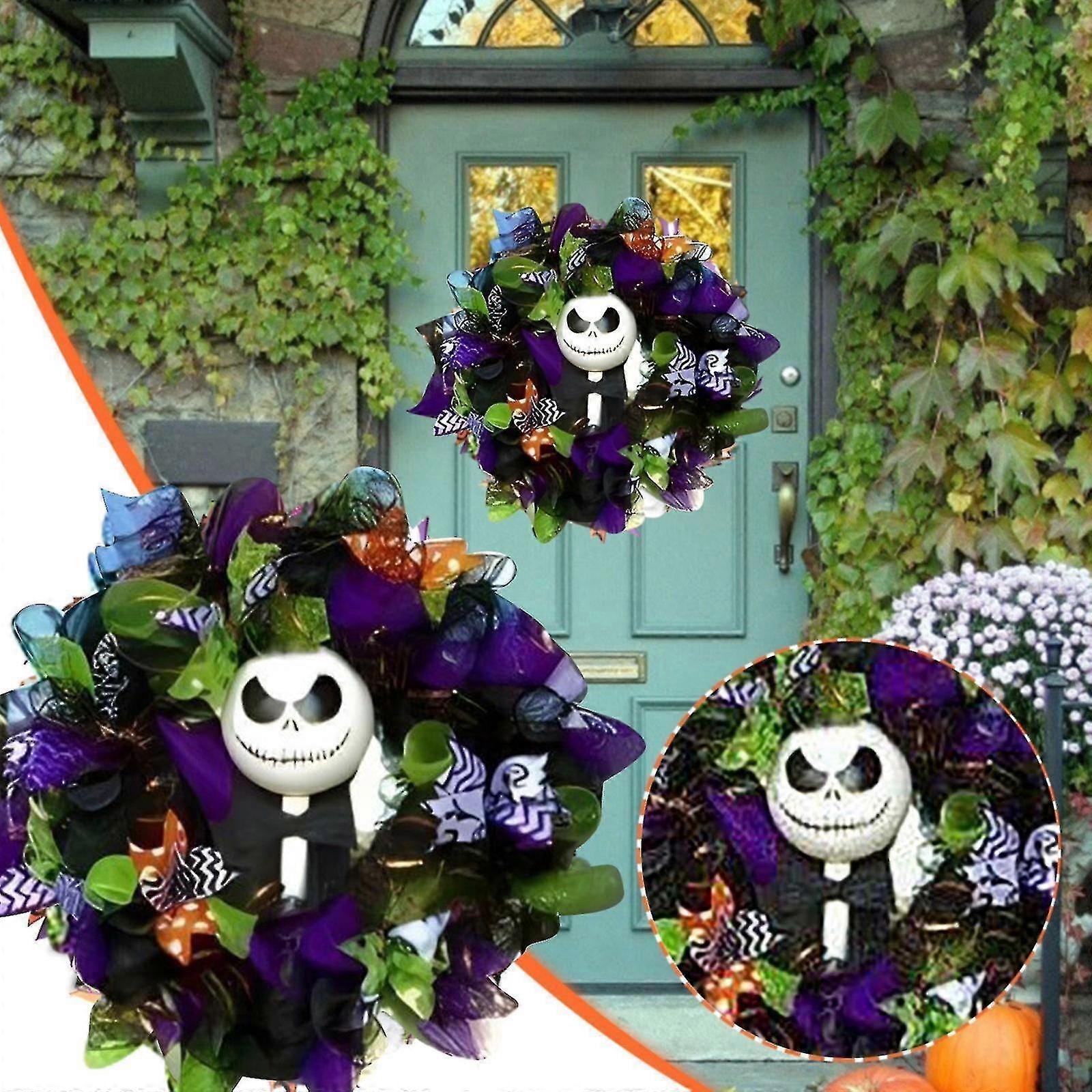 1pcs Halloween Decor ghirlande, Halloween Decor Decorazioni Ghost Doll Halloween Decor Front Door Decorazioni Halloween Decor Gift Wreath Ornamenti