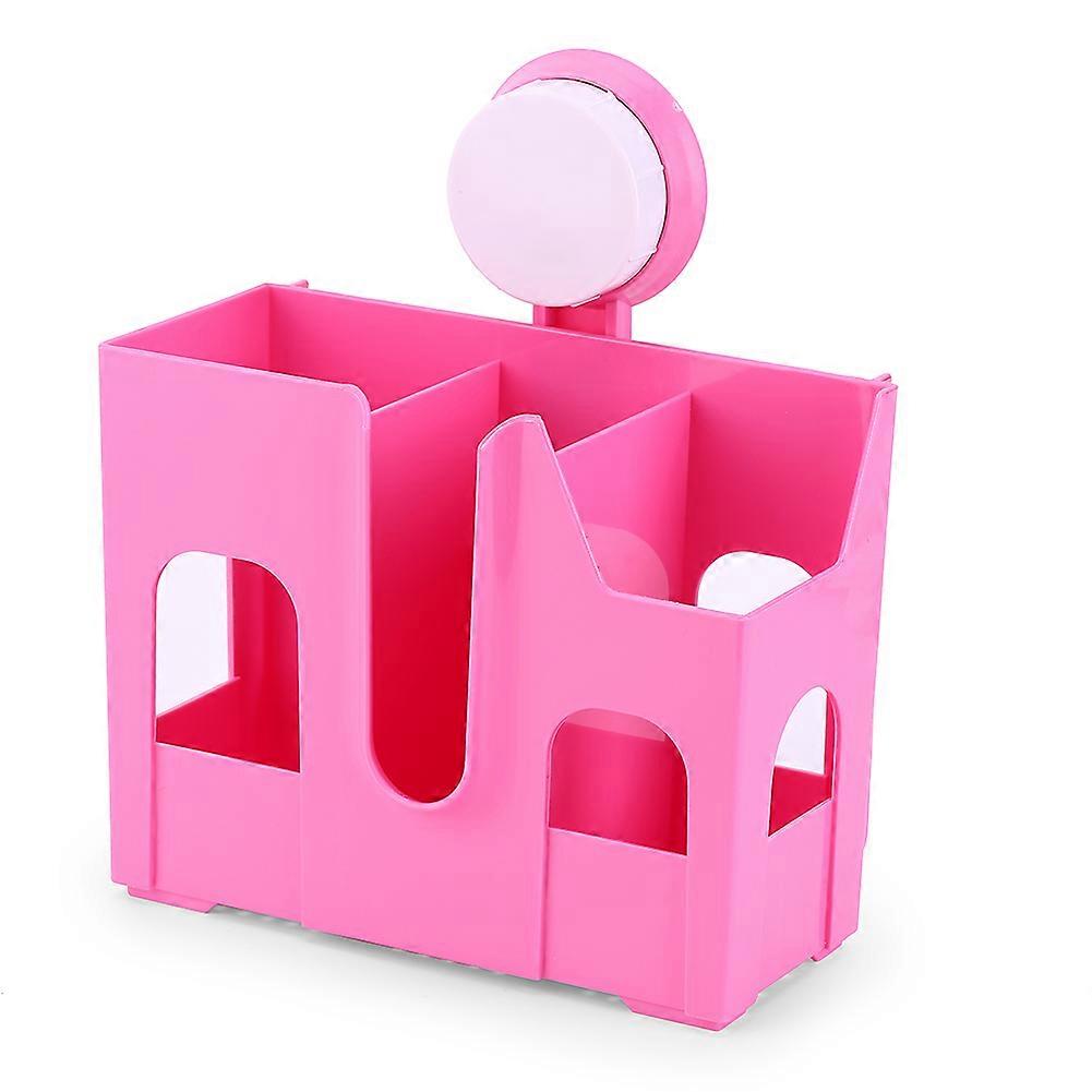 Wall mounted suction cup chopstick cage storage rack (red)