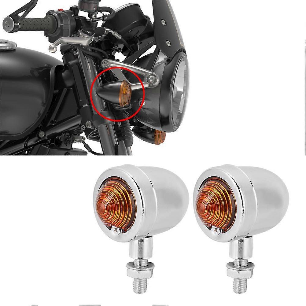 Yellow Light Motorcycle Turn Signal Indicator Lamp - Electroplated Modification Accessory
