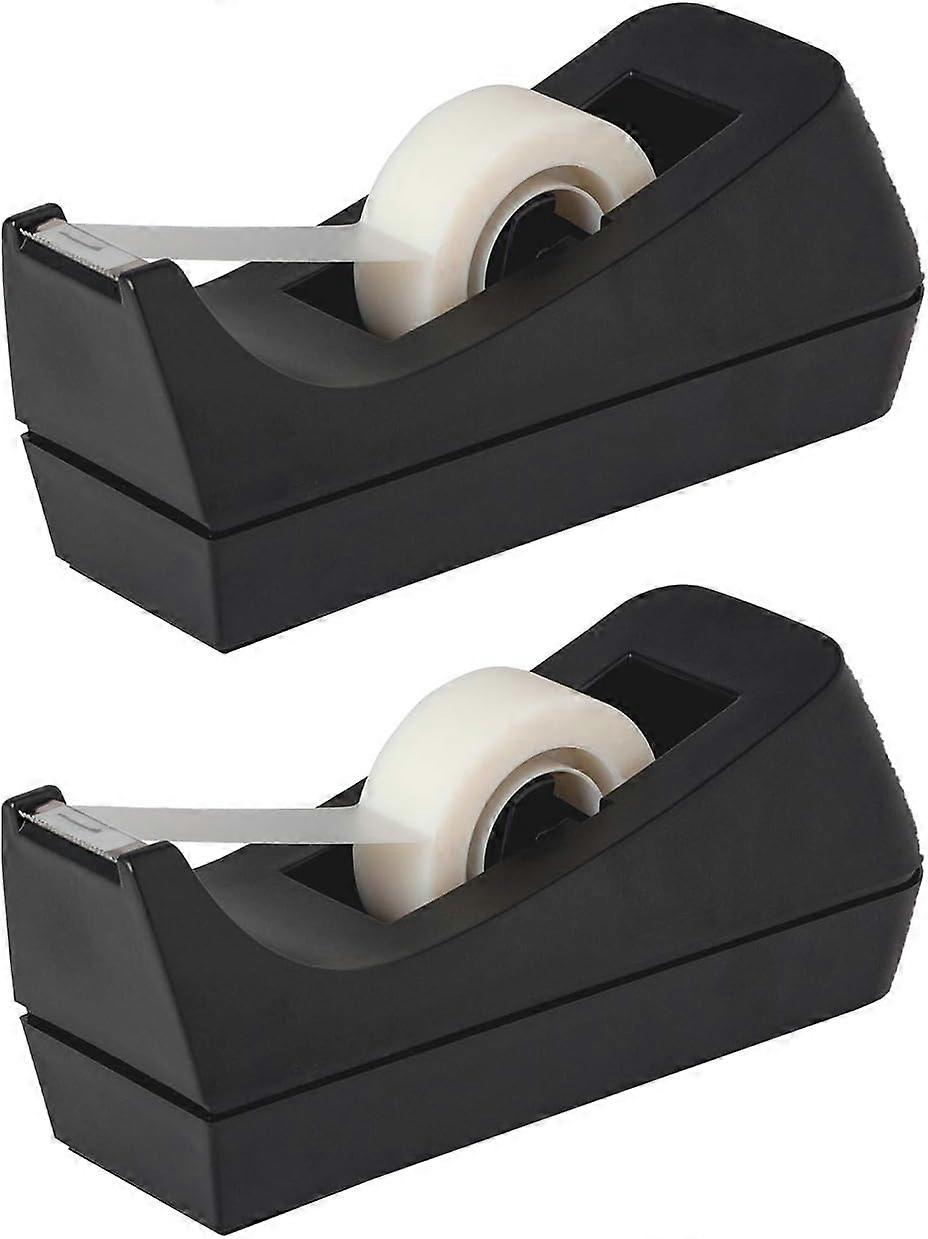 QQDD Desktop Tape Dispenser - Non-Skid Base - Weighted Tape Roll Dispenser - Perfect compatible with Office Home School (Tape not Included) - (2-Pack)