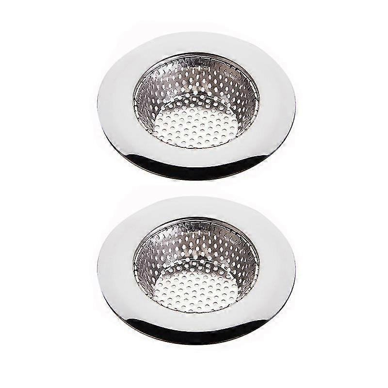 2 Pcs Stainless Steel Sink Strainer Sink Garbage Mesh Filter Sewer Drain Net Filter Trap Strainer (Large Size)