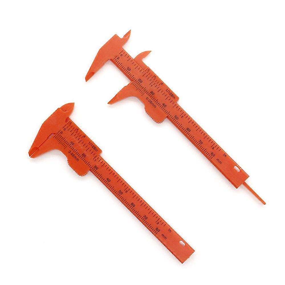 Set 2 sublere bricolaj cu vernier glisant, Plastic, 80 mm, Portocaliu