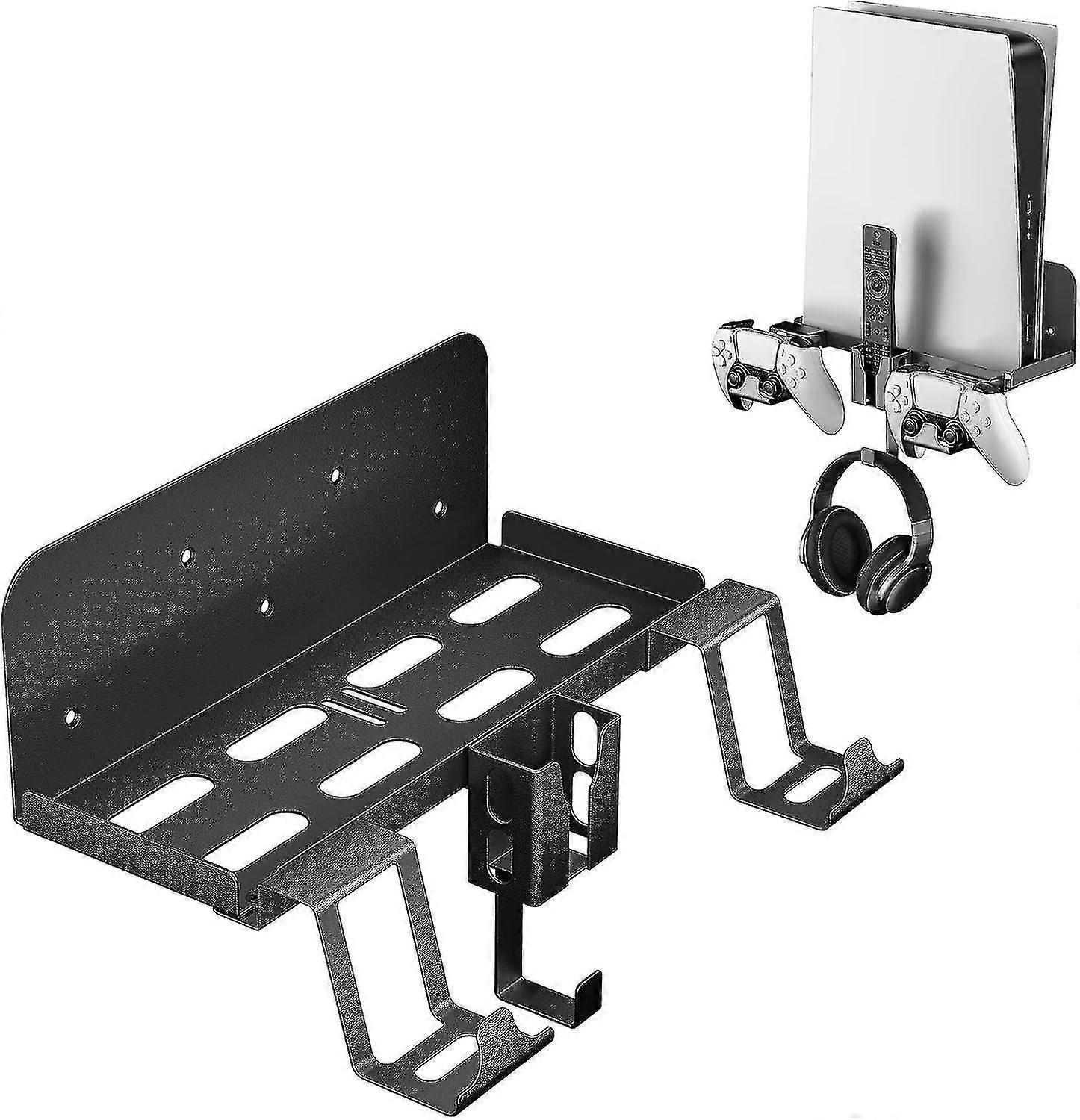 Auniq Ps5 Wandhalterung,5 in 1 Playstation 5 Wandhalterung (Disc und Digital Edition) Wandhalterung für Playstation 5 mit abnehmbarem Controller-Halter Hea