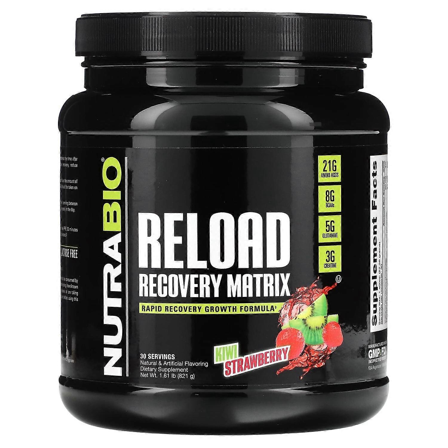 NutraBio, Reload Recovery Matrix, Kiwi Strawberry, 1.81 lb (821 g)