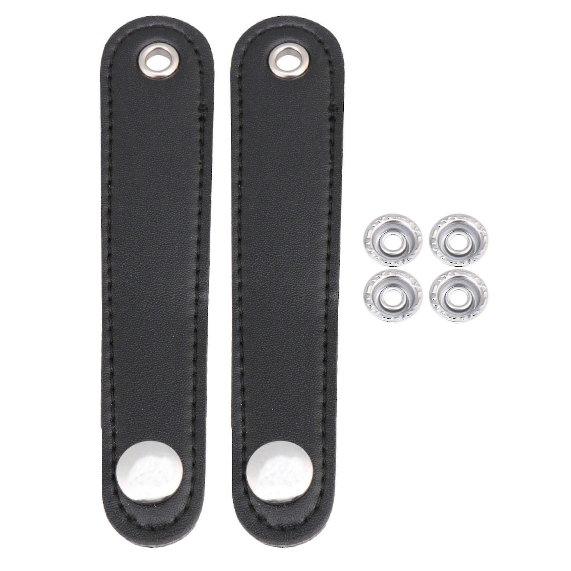 2pcs 14x2.5cm Pu Leather Black Accordian Straps For Bass Accordion