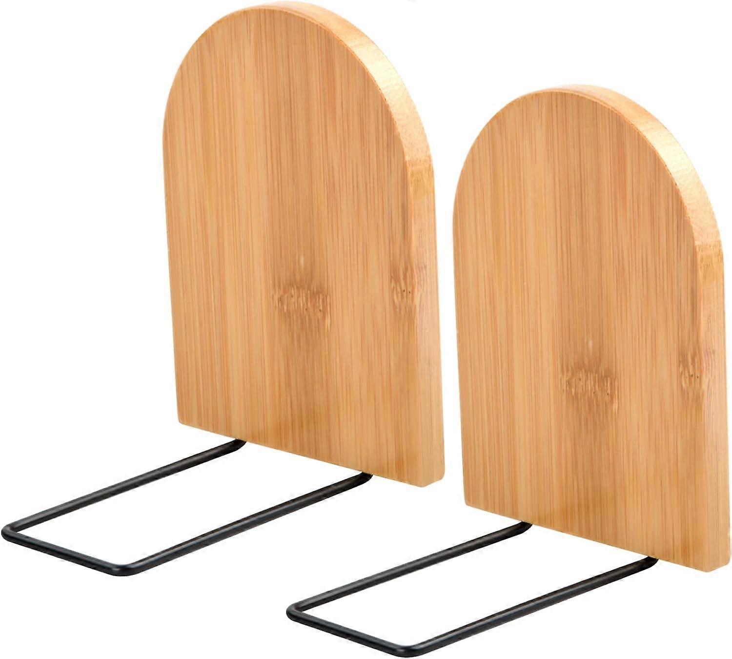 2 Pieces Wooden Bookends, Non-Slip Bookend, Book Block, Book Shelf, Book Separator, Book Stand for Offices (139.5cm)