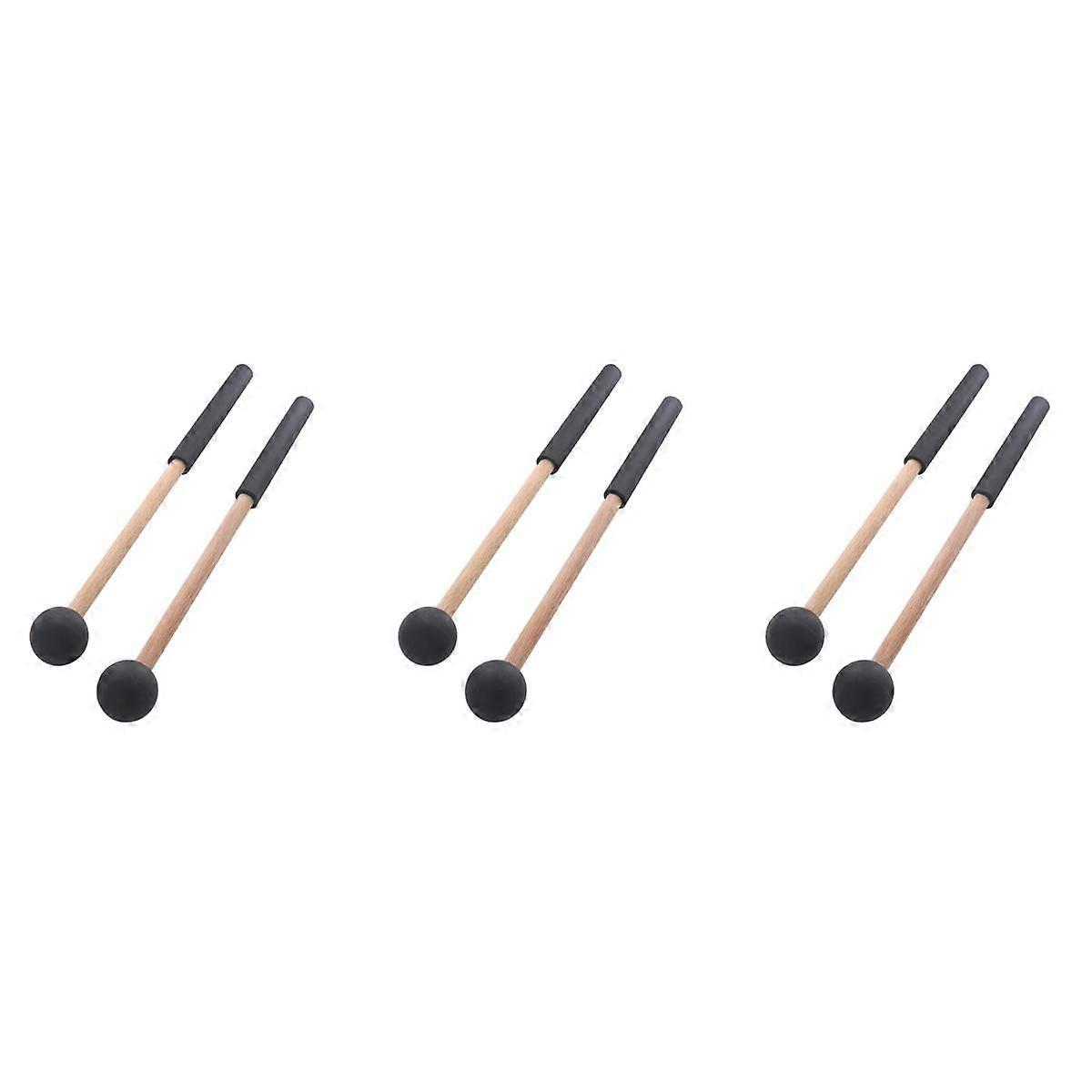 3 Pair Tongue Drum Mallets Soft Rubber Head Drum Mallets Sticks for Drums Tongue Drums and Keyboard