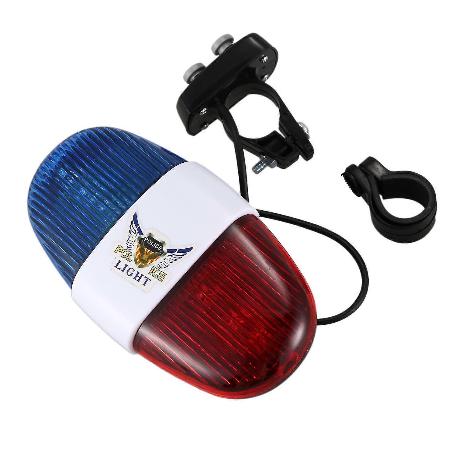 Bicycle Cycling 4 Tones 6 LED Electronic LED Warning Lights Siren Horn Bell