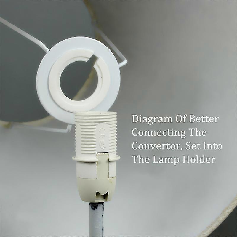 10pcs E27 To E14 Lampshade Ring Adapter White Light Shades Collar Ring ...