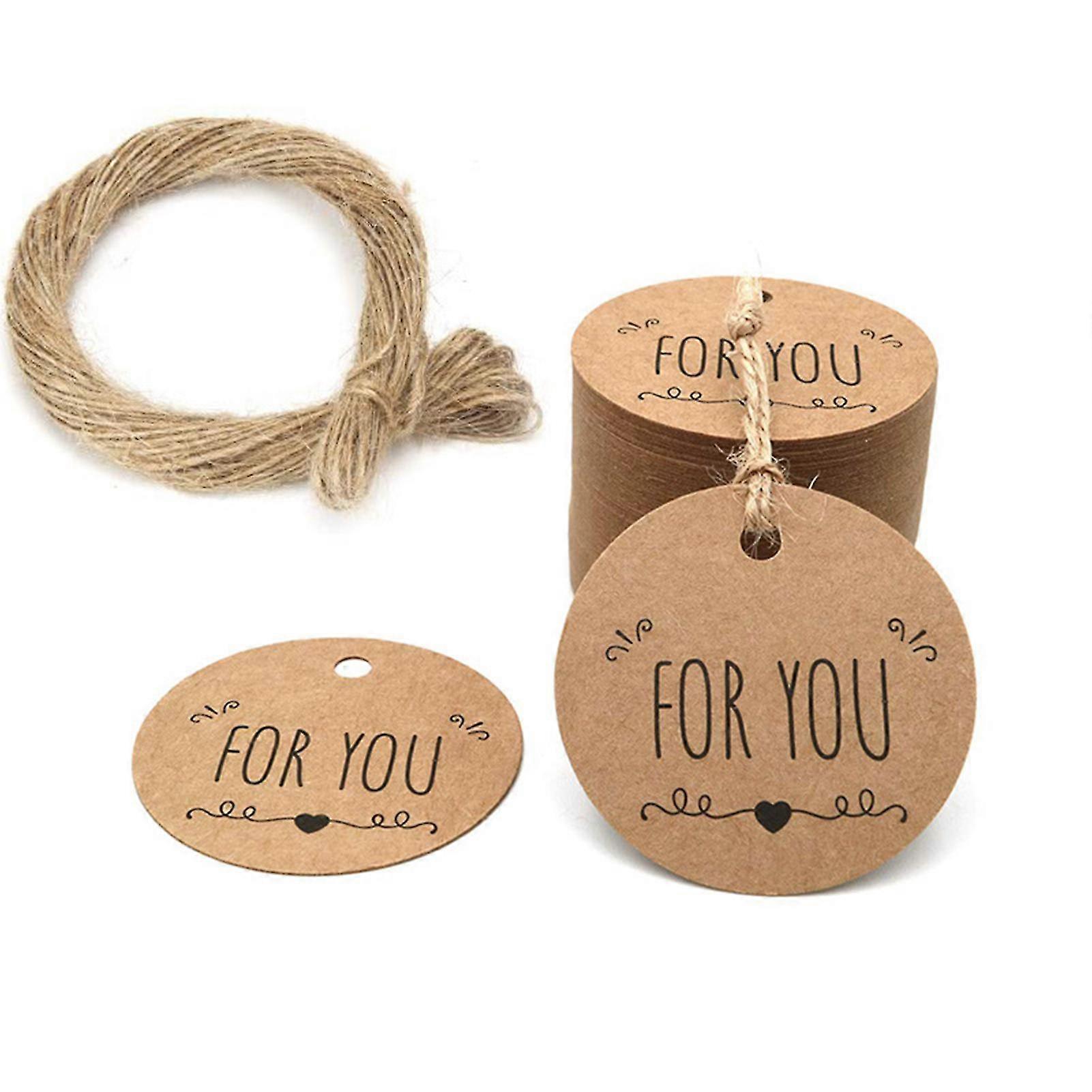 Custom Hang Tags With String Handmade Kraft Paper Gift Tag Round Gift Tags  For Diy Thanksgiving Day