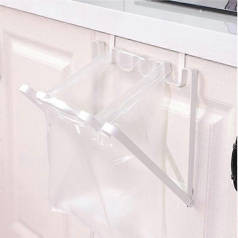 Multi-function Iron Art Cupboard Door Type Folding Kitchen Garbage Bag Hanger Storage Rack Lron Frame