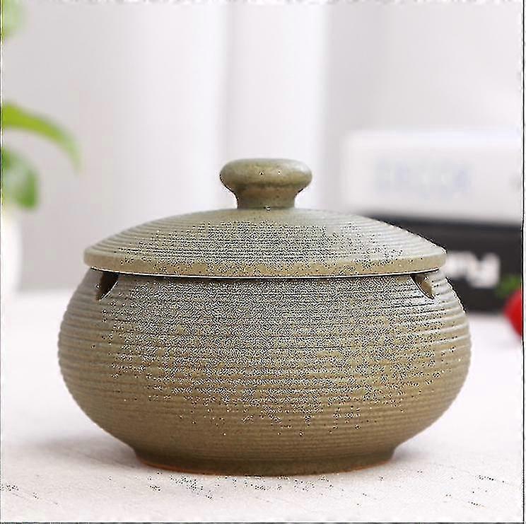 Ceramic Ashtray With Lids, Windproof, Cigarette Ashtray For Indoor