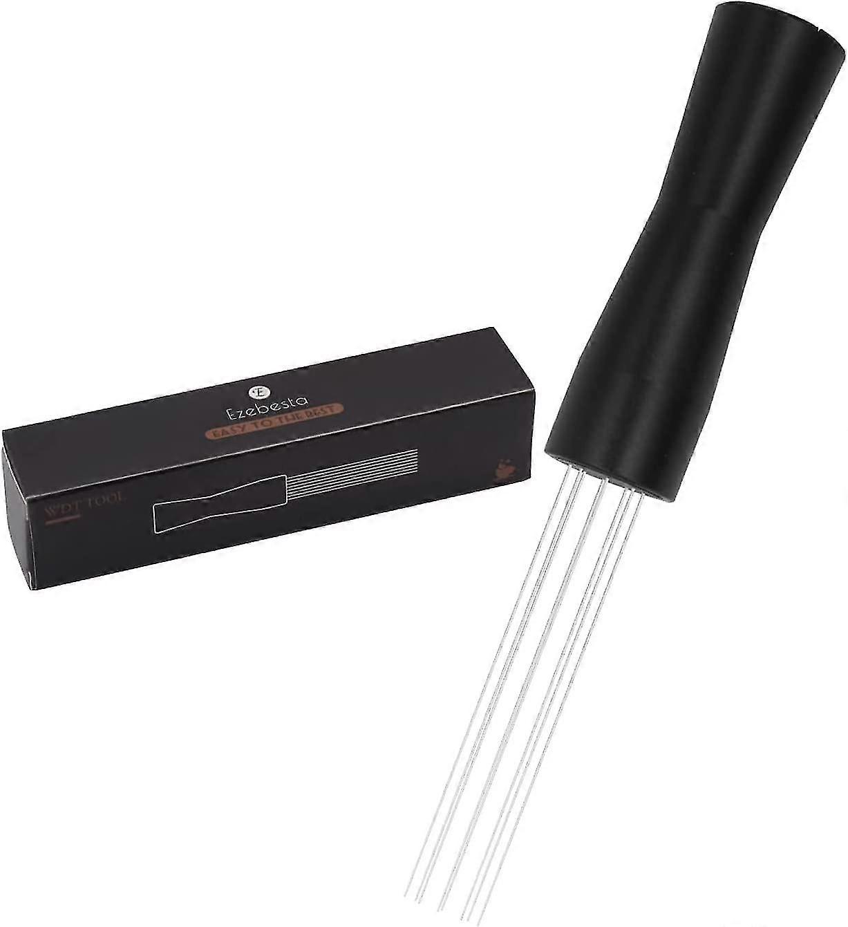 Coffee Upgraded Tool With Good Packaging No Sharp Needles Grounds Needle Distributor For Espresso Stirring Distribution (black)