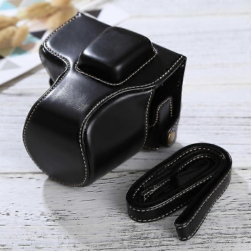Full Body Camera Pu Leather Case Bag With Strap For Olympus Epl7 / Epl8 (black)