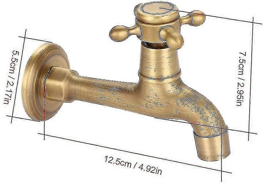 Wall Mounted Vintage Solid Brass Faucet Faucet For Kitchen Sink Mop Pool