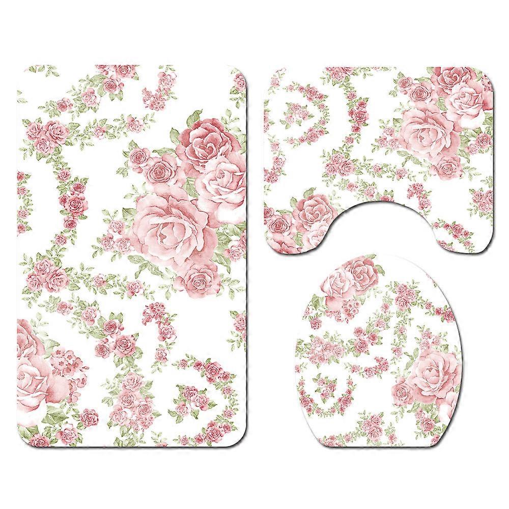 Färsk blomma tryck Rose Toalett Golvmatta