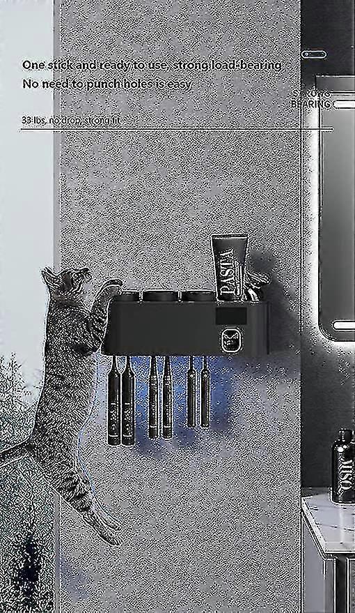 Smart Toothbrush Sterilizer Uv Wall-mounted Electric Sterilization Brushing Cup Rack