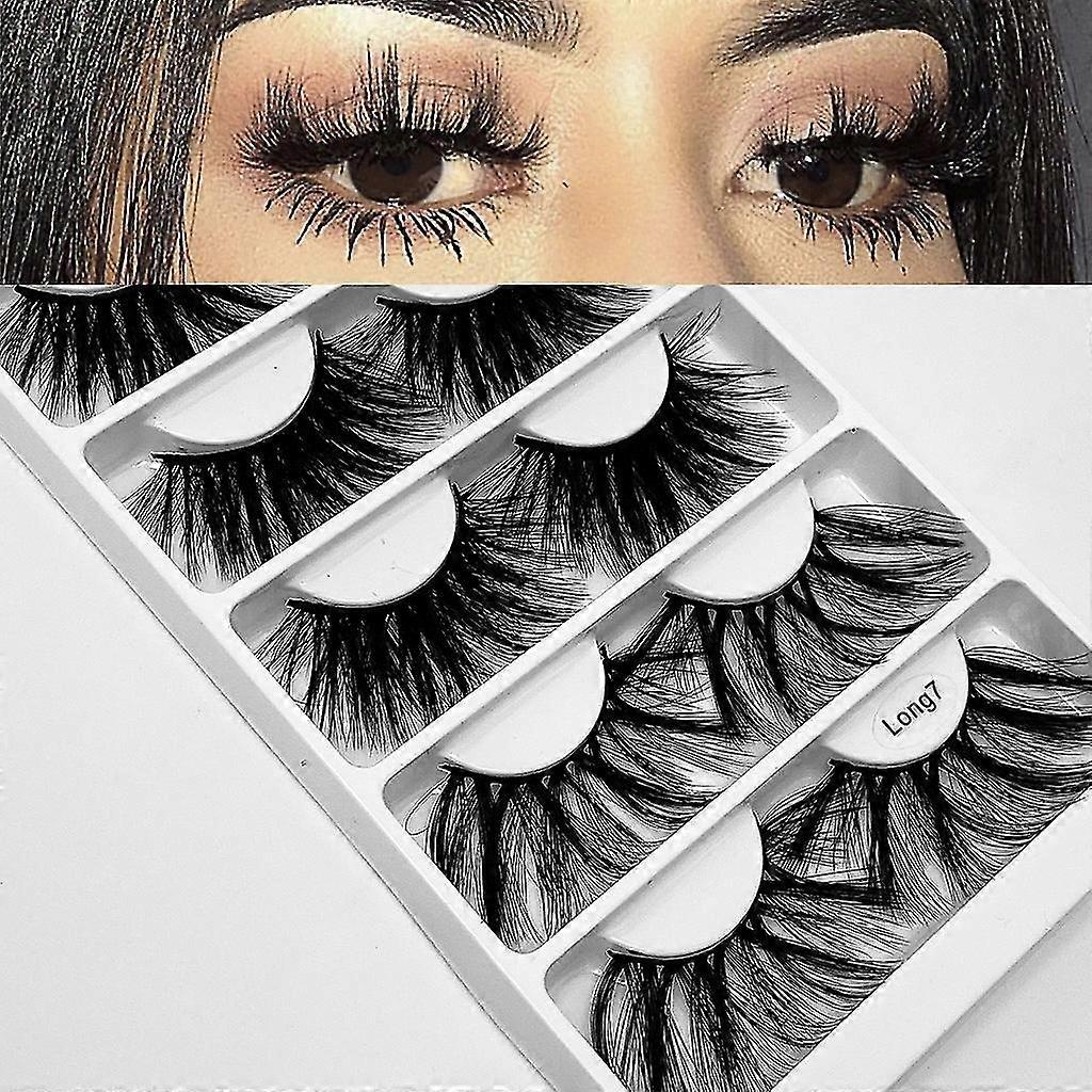 5pairs Natural Long Thick Black False Eyelashes Charming Eye Lashes Makeup