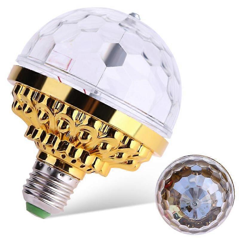 1-5Pcs Rotating Crystal Magic Ball RGB LED E27 6W Stage Light Mini Lamp for Disco