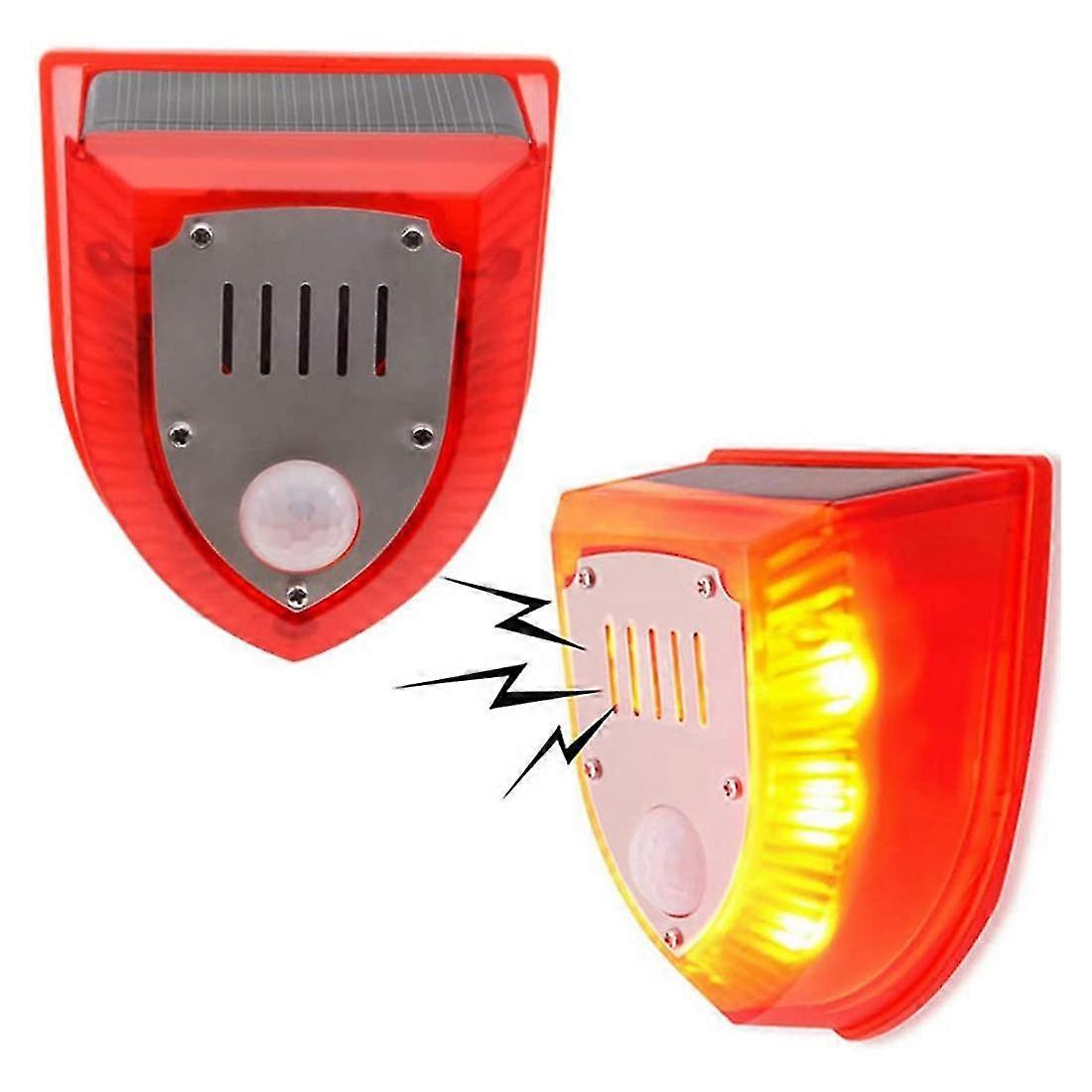 Solar Warning Lights,129db Alarm Sound,3 Working Modes Solar Motion Sensor Flash Light Ip65 Waterpr