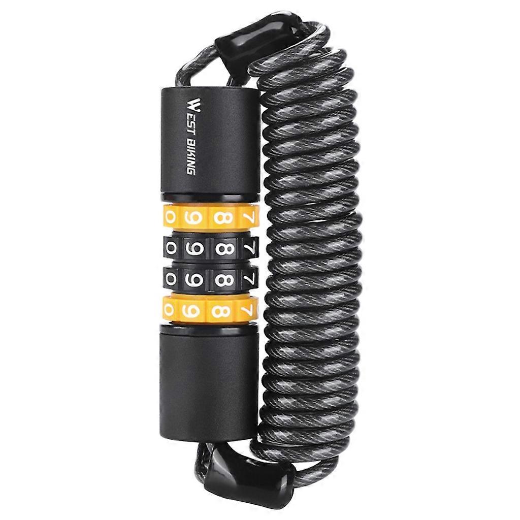 Anti-Theft Steel Cable Chain 4-Digit Combination Lock Motorcycle Helmets Lock