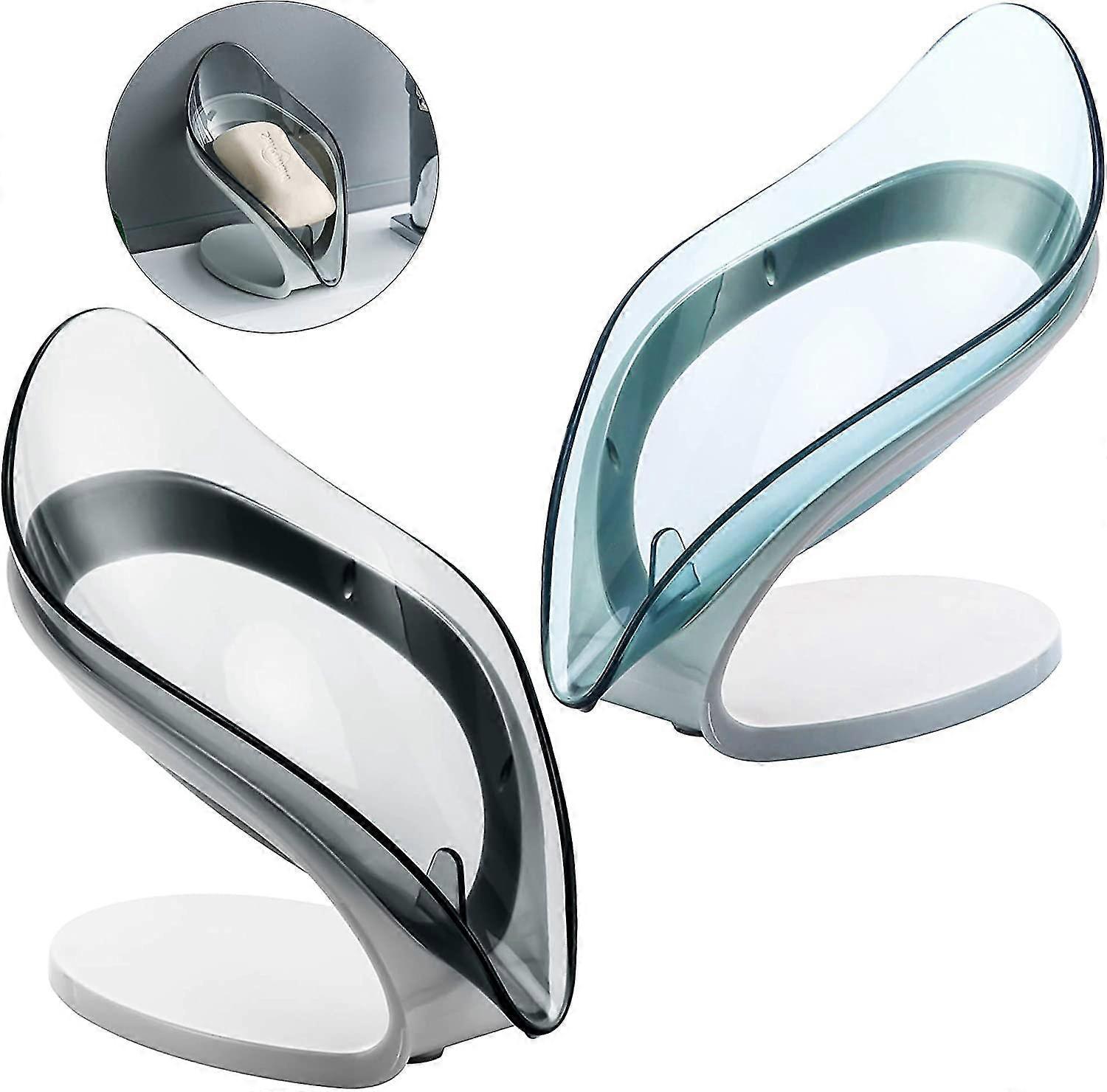2 Pieces Of Soap Dish In Leaf Shape, Removable Soap Jar For Kitchen