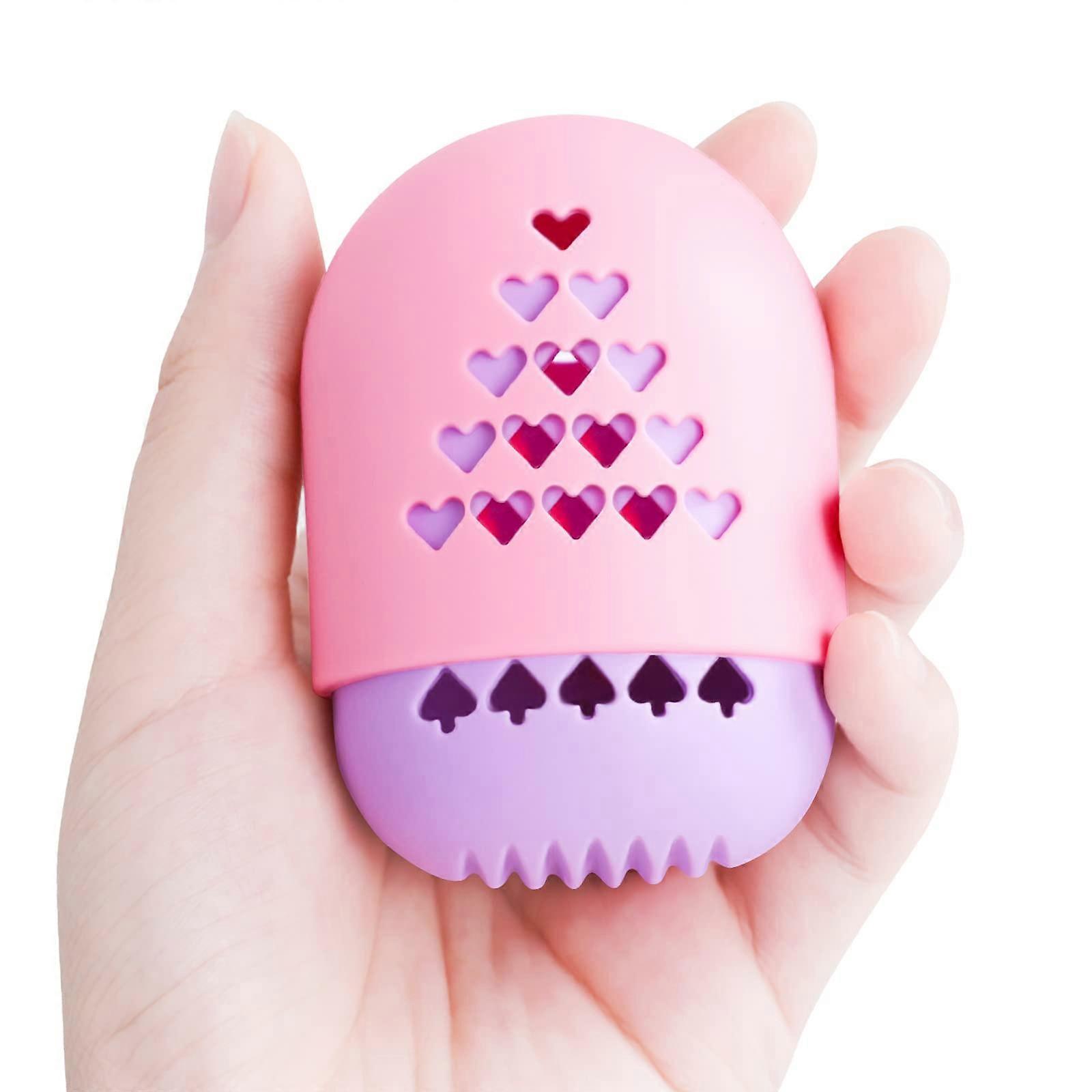 Makeup Sponge Holder, Washable Ventilated Makeup Egg Holder (Purple & Pink)