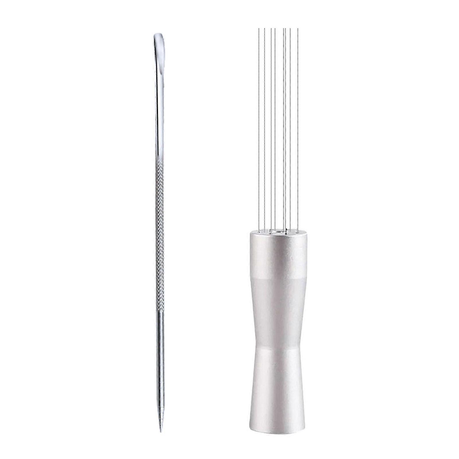 Needle Coffee Tamper with Coffee Art Pen Avoid Agglomeration for Coffee Art Silver