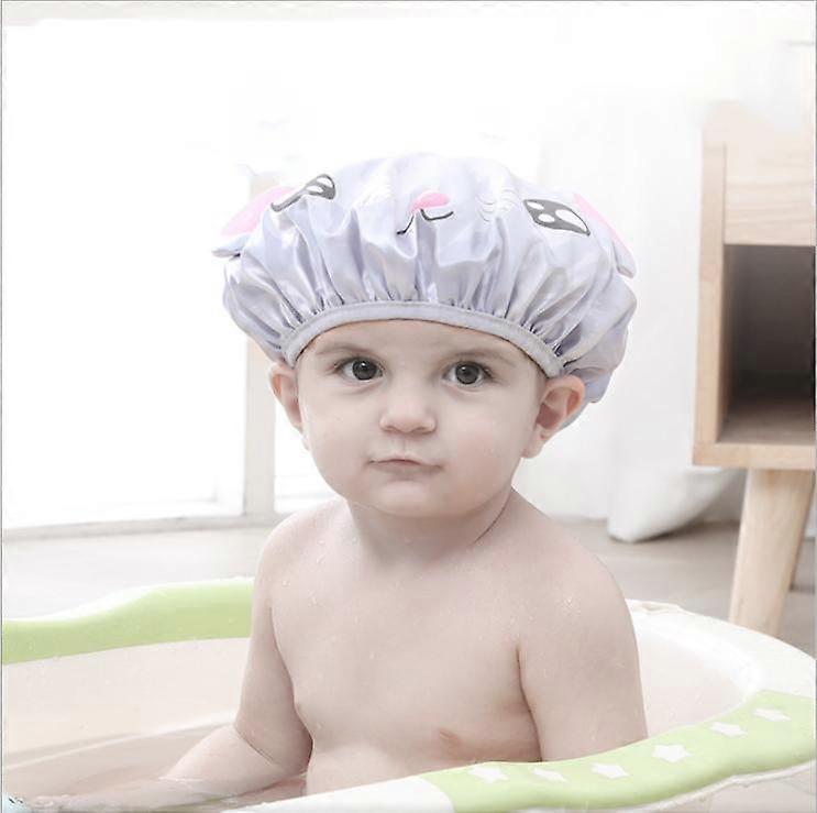 1 Pack Child Cap Shower Hat Waterproof Bath Protection Gray