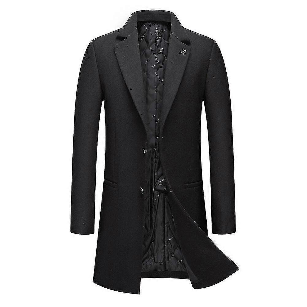 Herr Tjockare Ylle Enfärgad Lång Passform Överrock