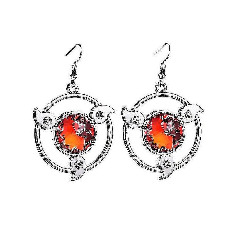 Naruto Uchiha Sasuke Write Round Eye Three Hook Stud Earrings