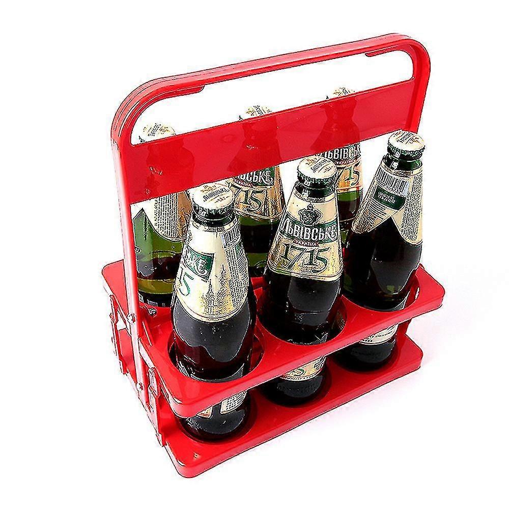 Plastic Folding Wine Rack Beer Basket Portable Ktv6 Bottled Carrying Basket Wine Basket