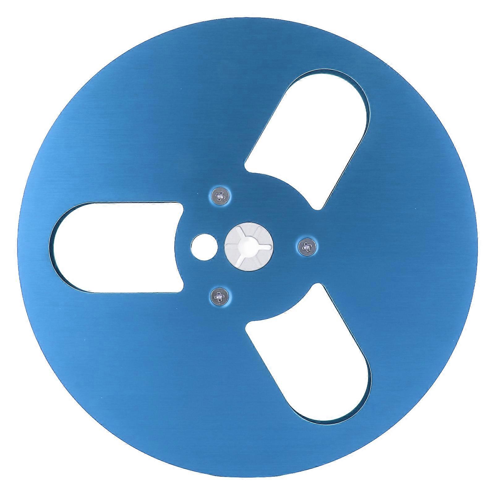 1/4 7 Inch Empty Tape Reel Aluminum Alloy Wind Resistance 3 Holes Open Reel Sound Takeup Reel for Recording for Nab Blue