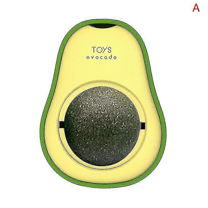 1pc Pet Toy Spin Mint Ball Avocado Catnip Ball Cat Self-hey Cat Ball Clean Teeth