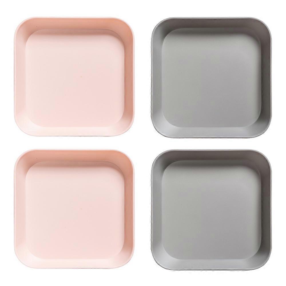 4 Pieces Plate Reusable Dessert Salad Appetizer Plate Style2