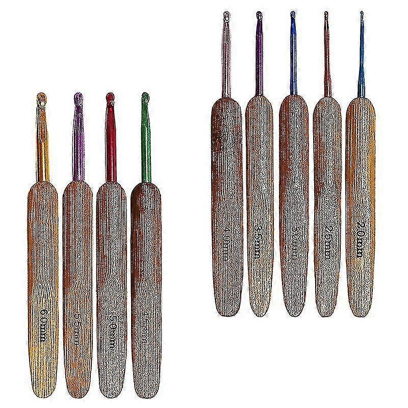 0.5X1.5X14CM السنانير الكروشيه 1 مجموعة الألومنيوم الكروشيه الإبر الحرف اليدوية دي الحياكة الكروشيه السنانير نسج