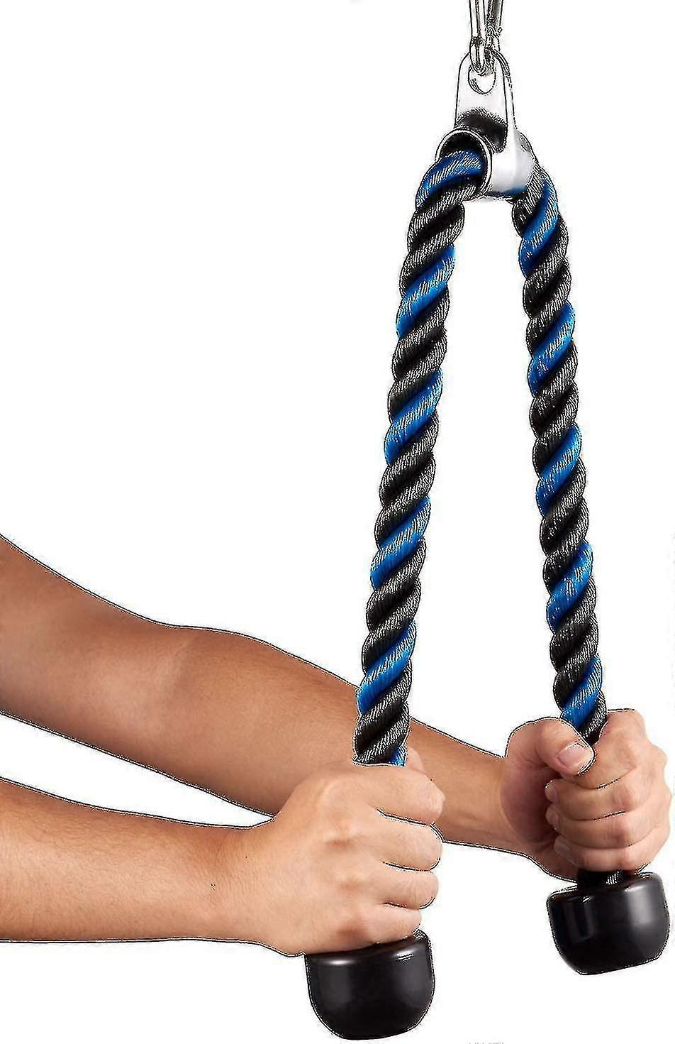 Heavy Duty Tricep Rope 36 Inches Pull Down Fitness Cable Attachment Machine Coated Nylon Rope With Stainless Steel Snap Hook