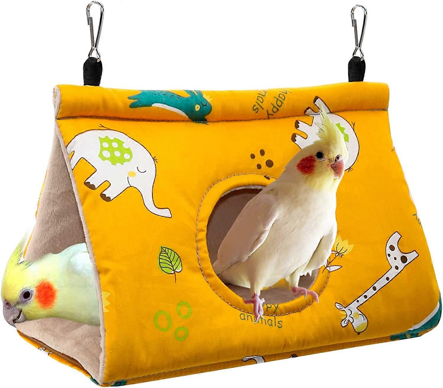 Parrot Hammock Bird Nest Warm Soft Plush Hammock Hanging Cage Tent for Parakeet Cockatiel Amazons Cockatoo Canary Cage Toy L