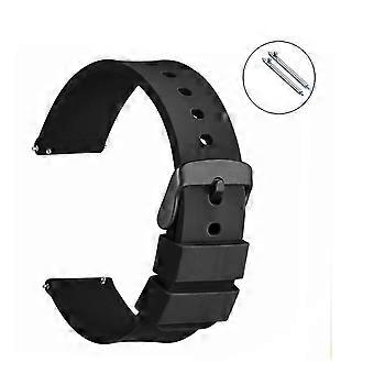 14mm Silicone Watch Straps with Black Buckle, Quick Release Replacement for Women Men 14mm, 16mm, 18mm, 19mm, 20mm, 21mm, 22mm, 24mm