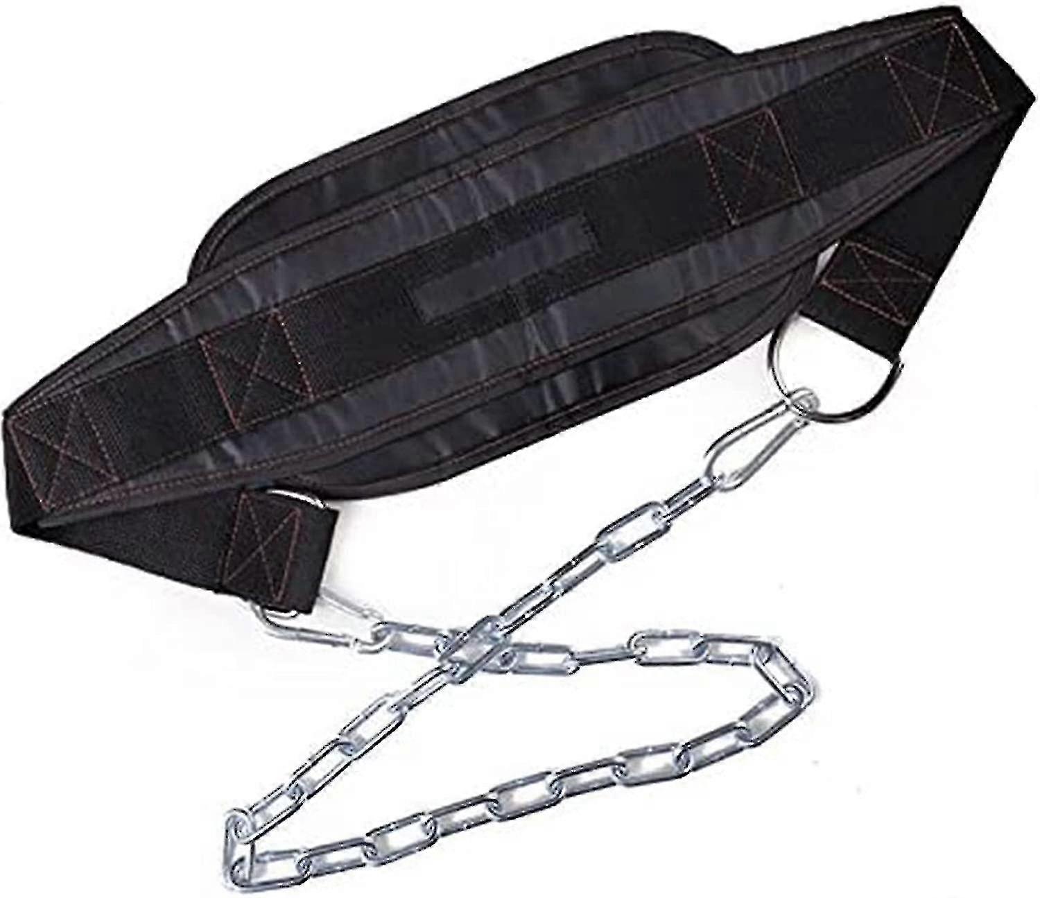 Weightlifting Belt With Chain - High Quality Weighted Belt For Gymnastics, Fitness, Weights, Pull-ups Black