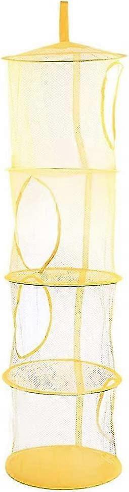 Hanging Mesh Space Toy Storage Mesh Storage Collapsible Net 4 Tier Space Basket Saver Bags Organizer For Children Cuddly Toy Bedroom Tidy Yell Man Jia