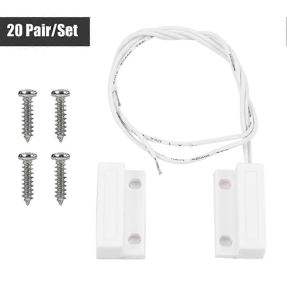 20 Pair/set Wired Nc Door Window Sensor Magnetic Switch For Home Alarm System