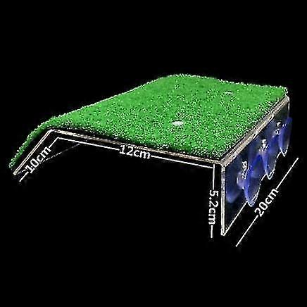Turtle Basking Platcompatiblem, Tortoise Ramp Tortoise Resting Terrace Reptile Ladder With Artificial Turf Aquarium Decor