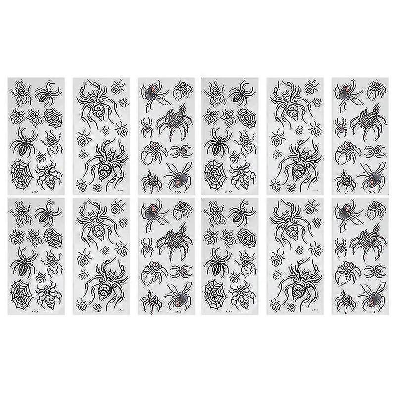 12sheets Spiders Tattoos Stickers