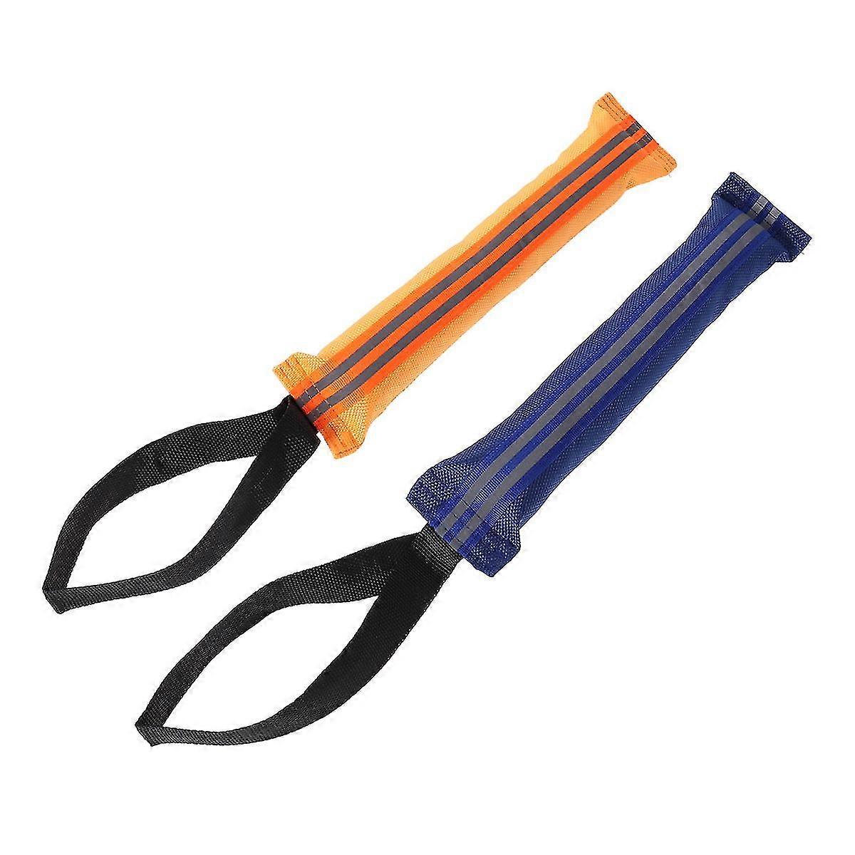 2Pc Dog Bite Tug Toy Bite Pillow for Training Sporting and Interaction Tugging Outside (Yellow and Blue)-FCY