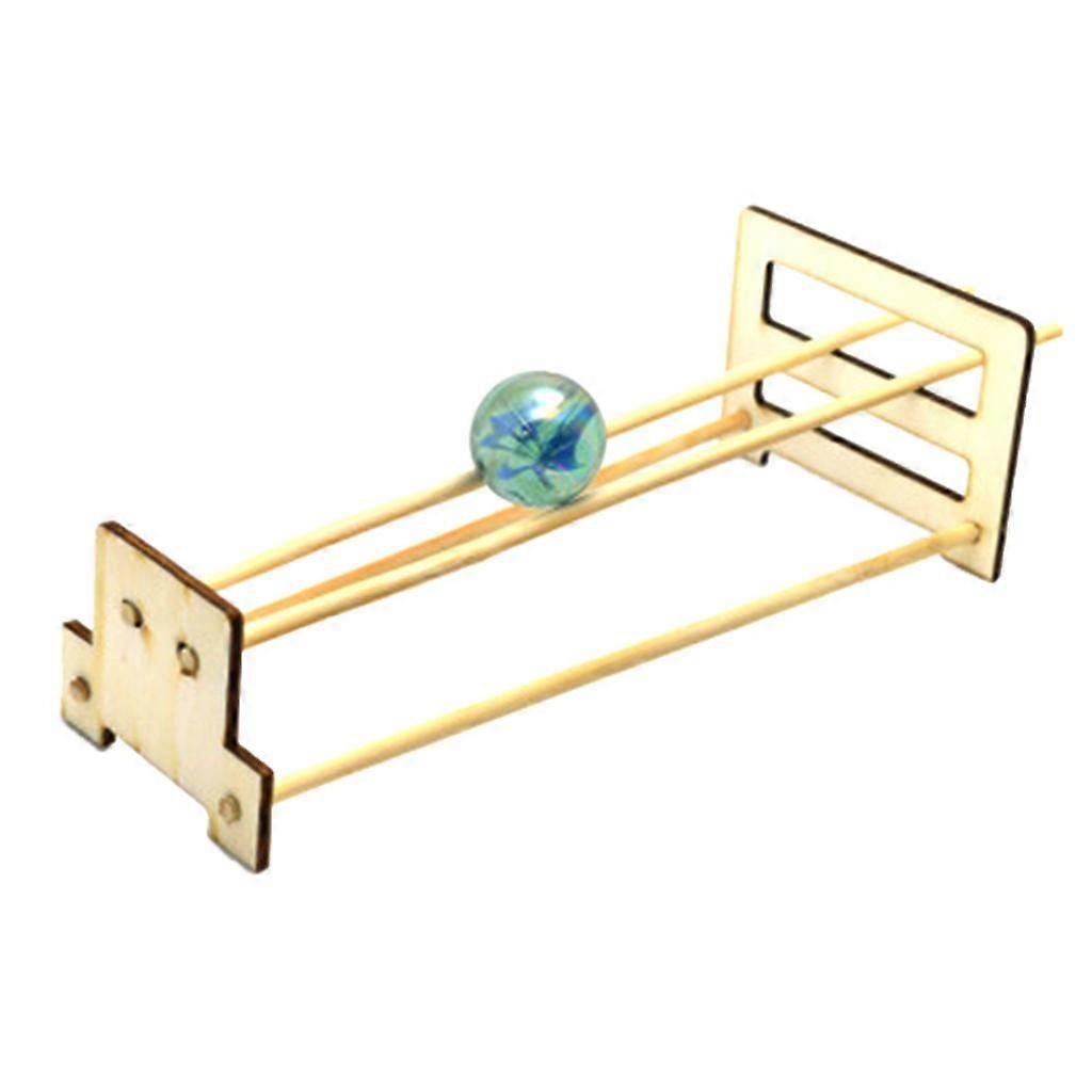 DIY Magic Dual-track Roll Up Ball on Slope Exploring Physics Barycenter Experiment Toy School Kids Teaching Aids