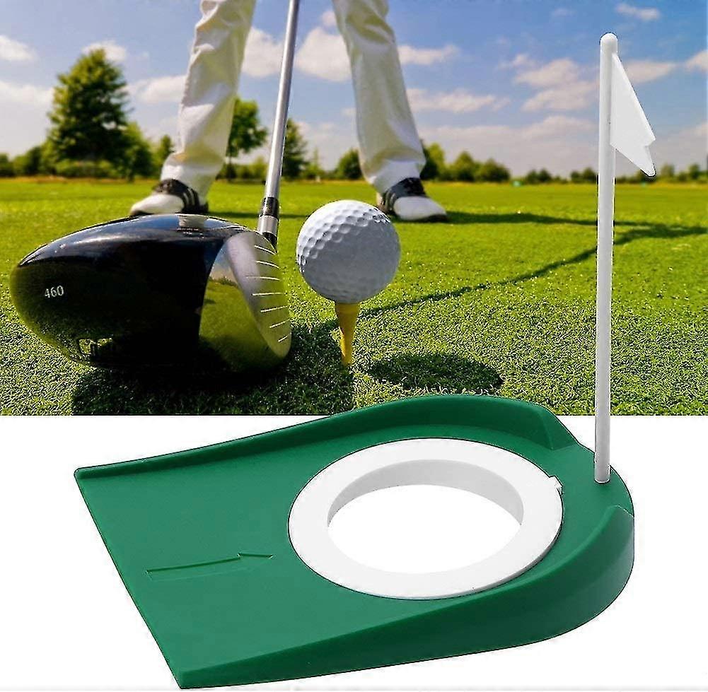 Putting Cup - Plastic Adjustable Hole White Flag Practice Golf Putting Cup